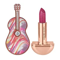 Colors Queen Glitter Lipstick Rockstar Non Transfer, Matte Finish, Smudge Proof, Water Proof, 12 hr Stay Pink Peonies (3g)-thumb2