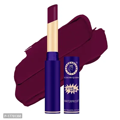 Colors Queen Queen Lips Matte Lipstick Long Lasting Lipstick Waterproof Highly Pigmented with Smooth Application Smudge Proof Lipstick for Women (Grape Wine)