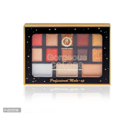 Colors Queen Gorgeous Colors Eyeshadow  High Lighter Mix (13 Shades) Palette For Professional Make Up