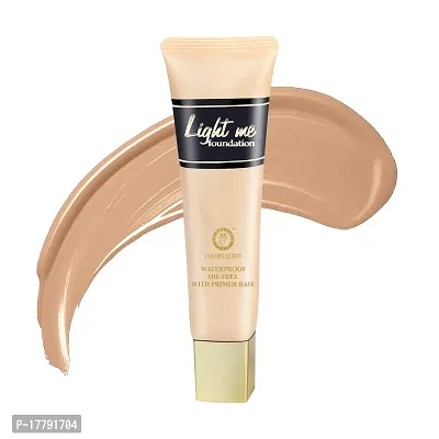 Colors Queen Light Me foundation Oil Free Waterproof Foundation Long Lasting With Primer Base Comes With SPF- 30 that Provides Natural and Non Sticky Finish Liquid Foundation For Fair Skin Tone (Natural Nude)