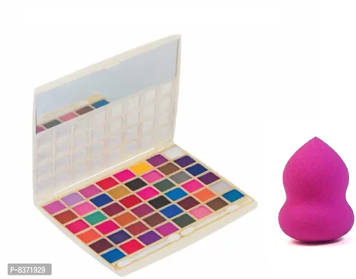 Colors Queen 3D Professional Eyeshadow Palette + puff Blender (pack of 2)