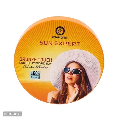 Colors Queen Sun Expert Bronze Touch Non Sticky Protection Double Compact Powder (Fair)-thumb4