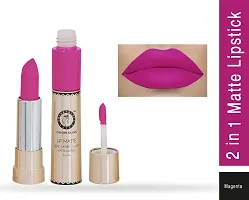 Colors Queen 2 in 1 Long Lasting Matte Lipstick (Sweet Sixteen + Magenta) Pack of 2-thumb2