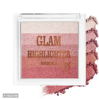 Classic Glam Highlighter For Face Makeup | Highly Pigmented Powder Highlighter Makeup | Multi Color Face Highlighter Palette - Shade- 6, 12G