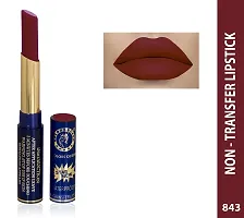 Colors Queen Non Transfer Long Lasting Matte Lipstick (Glamour Red) With Lip Balm-thumb1