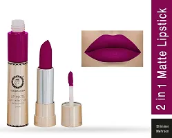 Colors Queen Long Lasting Matte Lipstick (Shimmer Maroon) With Lip Balm-thumb1