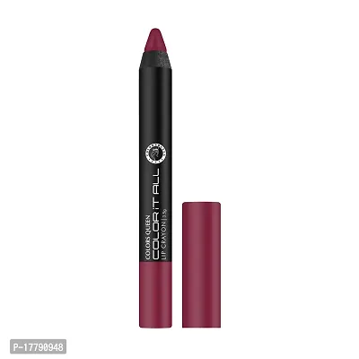 Colors Queen Color It All Lip Crayon Lipstick Long Lasting Lip Crayon Waterproof Matte Lipstick Highly Pigmented Lip Crayon for Women (Dynamite Berry, 3.5g)-thumb2