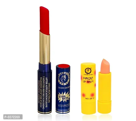Colors Queen Non Transfer Long Lasting Matte Lipstick (Sexy Red) With Lip Balm