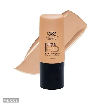 Beauty Berry Ultra HD High Definition Liquid Foundation OIL Free (Normal to Oily Skin) Foundation (Honey Beige)-thumb0