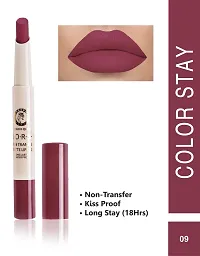 Colors Queen Non Transfer Long Lasting Matte Lipstick (Dark Coral)_With Lip Pencil-thumb1