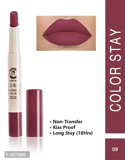 Colors Queen Non Transfer Long Lasting Matte Lipstick (Dark Coral)_With Lip Pencil-thumb2