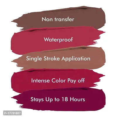 Colors Queen Plum Matte Non Transfer, Water Proof, Liquid Lipstick (Revolutionary Pink) 7 ml-thumb5