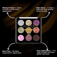 Classic Glitter Eyeshadow Palette, 9 Glitter Eyeshades| Shimmery Finish, Blendable Eyeshadow, Finely Pressed and Pigmented Glitter Shades-thumb4