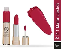 Colors Queen 2 in 1 Long Lasting Matte Lipstick (Rich Red) With Soft Kajal-thumb1