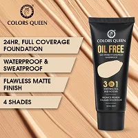 Colors Queen 3 in 1 Oil Free Foundation for Face Makeup Natural Matte Finish, Medium to Full Coverage Foundation with Primer Ultra Blendable and Long Lasting Foundation (01 Ivory, 60ml)-thumb4