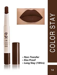 Colors Queen Non Transfer Long Lasting Matte Lipstick (Coffee) With Lip Pencil-thumb1