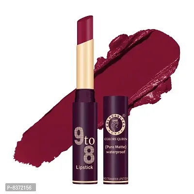 Colors Queen 9to8 Non-transfer Pure Matte Lipstick (Royal Red)-thumb0