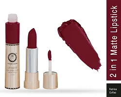 Colors Queen 2 in 1 Long Lasting Matte Lipstick (Katrina Coffee) With Soft Kajal-thumb1