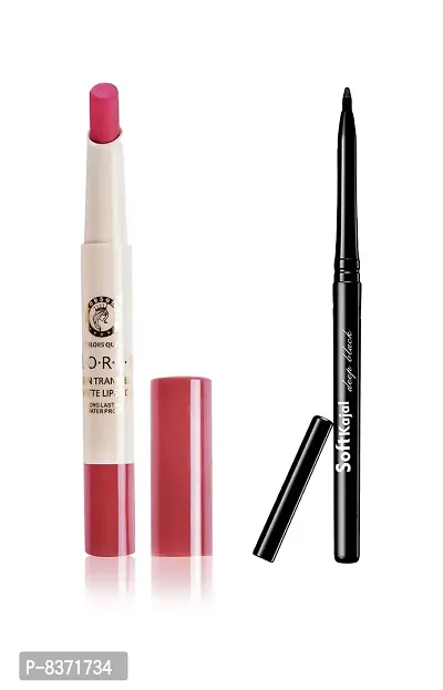 Colors Queen Non Transfer Matte Lipstick (Peach) with soft Kajal