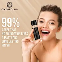 COLORS QUEEN HD Super Blend able Oil-Free Matte Water Proof Foundation (IVORY) Matte Finish-thumb4