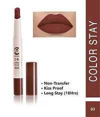 Colors Queen Non Transfer Long Lasting Matte Lipstick (Maroon)With Lip Pencil-thumb1