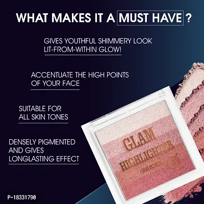 Classic Glam Highlighter For Face Makeup | Highly Pigmented Powder Highlighter Makeup | Multi Color Face Highlighter Palette - Shade- 6, 12G-thumb4