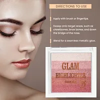 Classic Glam Highlighter For Face Makeup | Highly Pigmented Powder Highlighter Makeup | Multi Color Face Highlighter Palette - Shade- 6, 12G-thumb4