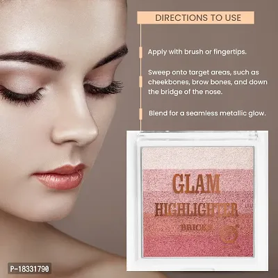 Classic Glam Highlighter For Face Makeup | Highly Pigmented Powder Highlighter Makeup | Multi Color Face Highlighter Palette - Shade- 6, 12G-thumb5