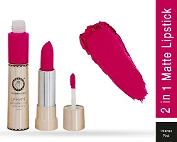 Colors Queen 2 in 1 Long Lasting Matte Lipstick (Intense Pink) With Soft Kajal-thumb2