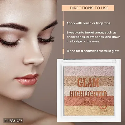 Classic Glam Highlighter For Face Makeup | Highlighter Makeup | Multi-Color Highlighter Palette - (03) 12G-thumb5