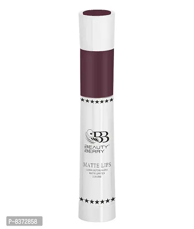 Beauty Berry Matte Lips 2 IN 1 Long Lasting Gloss Matte Lipstick (Wine)-thumb2