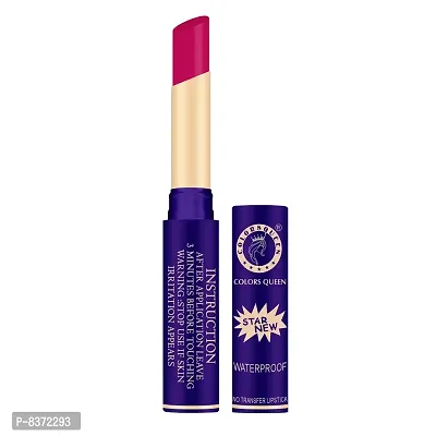 Colors Queen LIPSTICK STAR Premium Waterproof Non Transfer Pure Matte, 18 Hours Stay (Shade Queen Pink)-thumb3