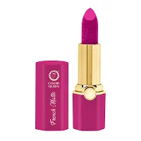 Colors Queen French Matte Waterproof Lipstick Enriched with Moisture, Single Stroke Application Non Sticky and Non Drying Creamy Matte Lipstick for Women (Glam Pink, 3g)-thumb2