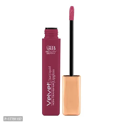 Beauty Berry Velvet Non Transfer Liquid Lipstick for Women (Pink Velvet)-thumb3