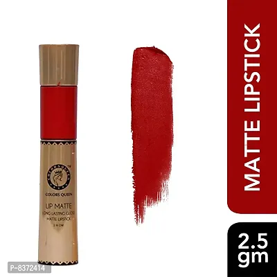 COLORS QUEEN 2 In 1 Matte Lip Gloss 10 ml and Lipstick Bride Red 2.5 gm-thumb2