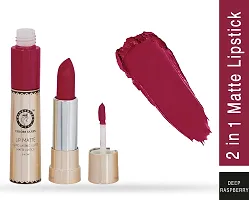 Colors Queen 2 in 1 Long Lasting Matte Lipstick (Deep Raspberry) With Soft Kajal-thumb1