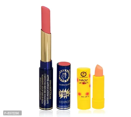 Colors Queen Non Transfer Long Lasting Matte Lipstick (Nude) With Lip Balm-thumb0