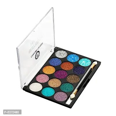 COLORS QUEEN Glittering Palette 15 Colors With Brush (Shimmer Palette)-thumb2