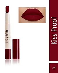 Colors Queen Non Transfer Long Lasting Matte Lipstick (Bridal Maroon) With Lip Balm-thumb1