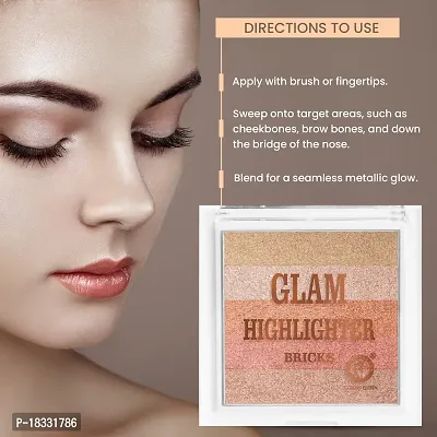 Classic Glam Highlighter For Face Makeup | Highlighter Makeup | Multi-Color Highlighter Palette - (02) 12G-thumb5