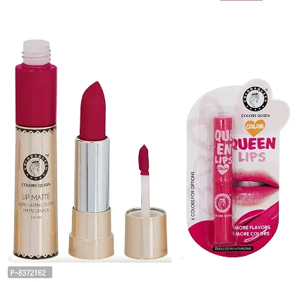 Colors Queen Long Lasting Matte Lipstick (Matte Glamour) With Lip Balm