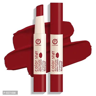 Colors Queen Kiss Proof Non Transfer Matte Lipsticks (Indian Red)-thumb0