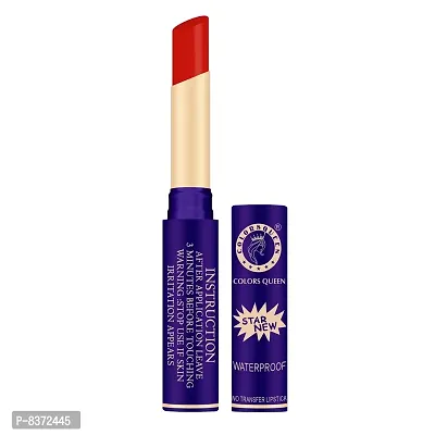 Colors Queen LIPSTICK STAR Premium Waterproof Non Transfer Pure Matte, 18 Hours Stay Shade Rich Red-thumb4