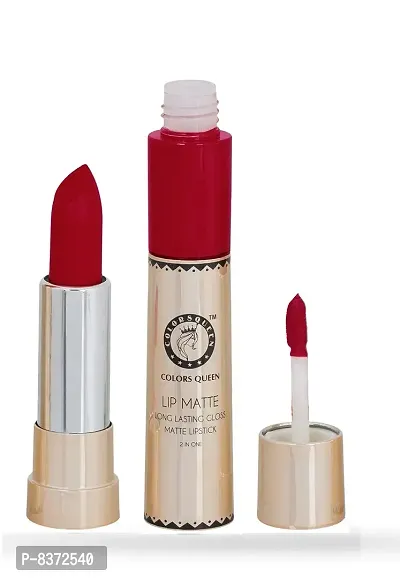 Colors Queen Lip Matte 2in1 Lipstick (Hot Red, 8g)