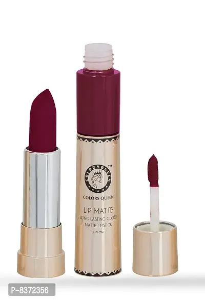 Colors Queen 2in1 Long Lasting Matte Lipstick ( Shimmer Maroon, 8g)