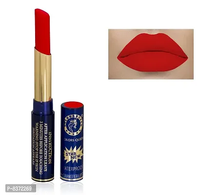 Colors Queen Non Transfer Long Lasting Matte Lipstick (Sexy Red) With Lip Balm-thumb2