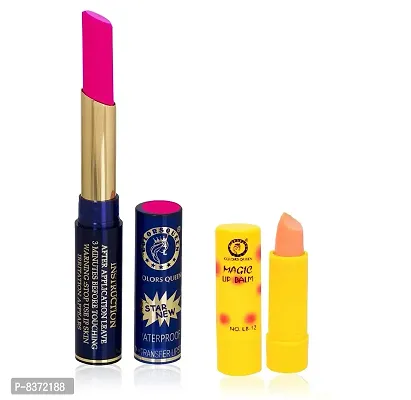 Colors Queen Non Transfer Long Lasting Matte Lipstick (Magenta) With Lip Balm-thumb2