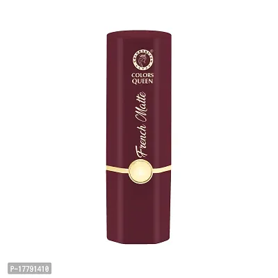 Colors Queen French Matte Waterproof Lipstick Enriched with Moisture, Single Stroke Application Non Sticky and Non Drying Creamy Matte Lipstick for Women (Bride Maroon, 3Gram)-thumb4