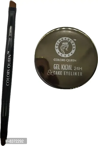 Colors Queen 2 in 1 Gel Kajal and Cake Eyeliner Jet Black-thumb4