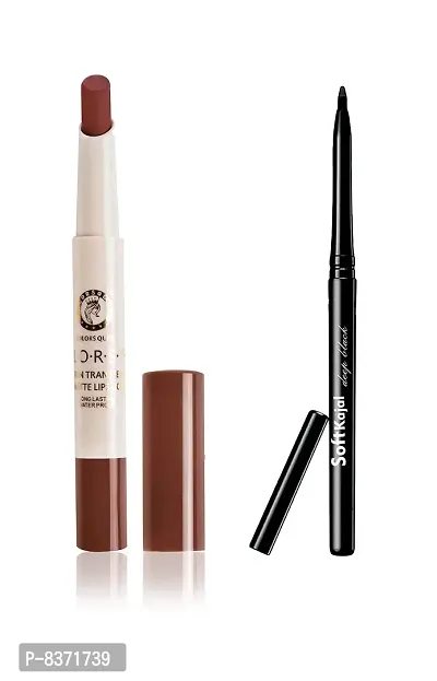 Colors Queen Non Transfer Matte Lipstick (Brown) with soft Kajal